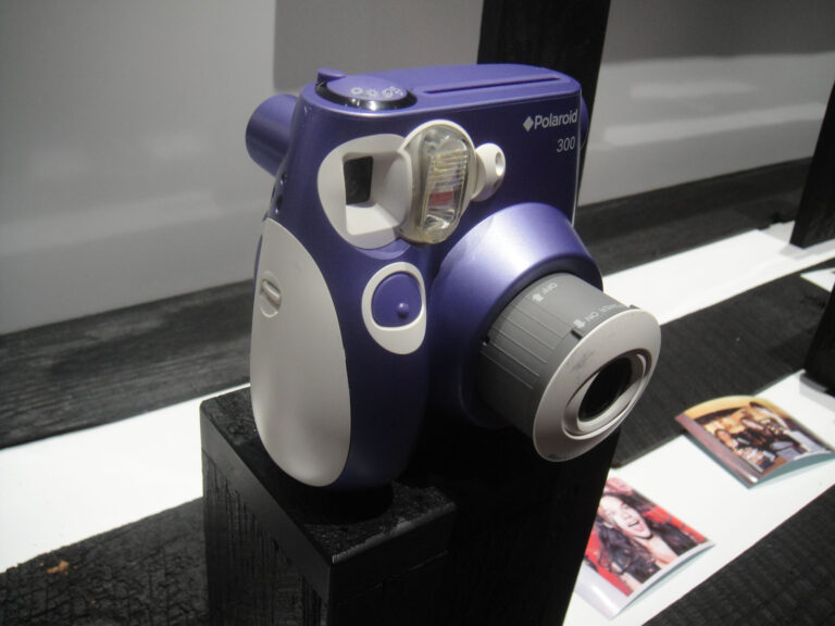 Polaroid PIC-300 review – front view of the retro instant camera at CES 2012